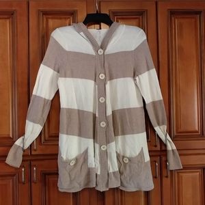 Free People striped cardigan with hood size small